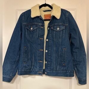 Levi's Denim Jacket with Cream Sherpa Collar